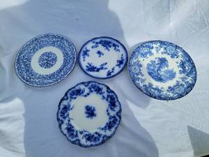 lot 193 image: Flo Blue and Blue Transferware Plate Collection  lot of  4