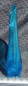 lot 35 image: Vintage Studio Art Glass Flute Vase - Sky Blue