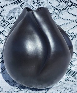 lot 27C image: Pueblo Fine Art Studio Pottery Vase - Matte Black - Initialed E.B.