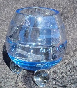 lot 89A image: Tiffin Studio Art Glass Miniature Vase - Touch of Blue