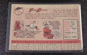 1958 Topps Yogi Berra #370  Low Grade