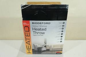 Biddeford Velour with Sherpa Electric Heated Throw