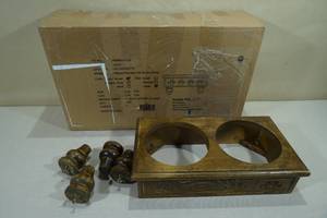 Iconic Pet Raised Wooden Pet Double Diner -Rustic BrownLarge