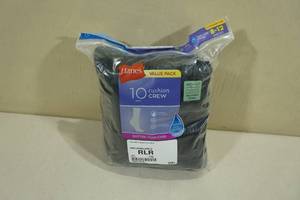 Hanes 10 Pairs Womens Cushioned Crew Socks -Shoes Size 8-12