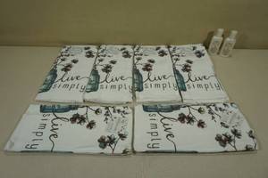 6 Kitchen Towels with 2 Bottles Lotion
