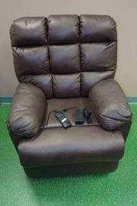 Homesvale Verner Faux Leather Power Lift Recliner -Coffee