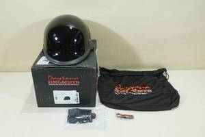 Daytona DOT Hawk Half Shell Motorcycle Helmet - Small, Black