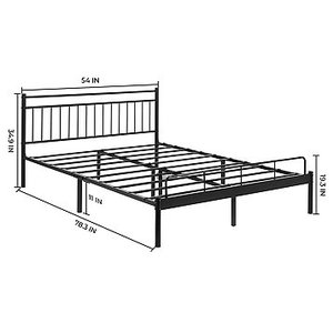 Luna Metal Platform Bed Frame - Queen, Black