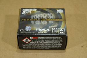 lot 70 image: 20 Federal Premium .45 Auto 230 Gr Personal Defense Punch JHP Ammo