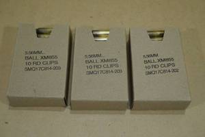 lot 82 image: 90 5.56mm 85 Gr LAP Ammo on Stripper Clips