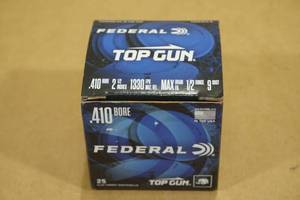 lot 94 image: 25 Federal Top Gun .410 Gauge 2-12 9 Shot Shotshells