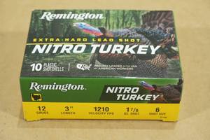 lot 100 image: 10 Remington Nitro Turkey 12 Gauge 3 6 Shot Shotshells