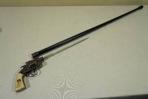 lot 111 image: Billy the Kid Revolver Handle Cane Sword - Working Action