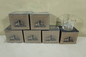 lot 153 image: Whiskey Glasses with Embedded Bullets - Land of the Free Home of the Brave