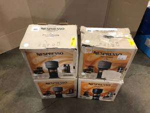 Nespresso Vertuo Next Coffee and Espresso Machine by DeLonghi - White, Lot of 4, Customer returns Review all pictures