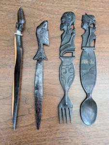 lot 53 image: Four Ebony Decorative Utensils