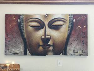lot 69 image: Two-Piece Buddha Original Painting Diptych