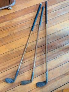 lot 73 image: Three Antique Golf Clubs
