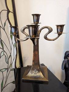 lot 91 image: Art Nouveau Brass Candelabra