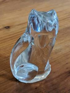 lot 97 image: Signed Val St. Lambert Crystal Fox Figurine