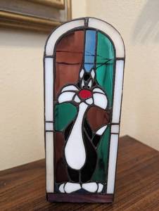 lot 99 image: Sylvester The Cat Stain Glass Candleholder
