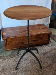 lot 159 image: Counter-Height Bistro Table with Wrought Iron Base