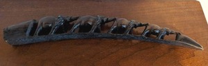 lot 162 image: Hand Carved Wood Elephant Art
