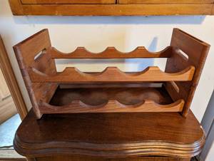 lot 166 image: 2 Stacking Wood Wine Racks