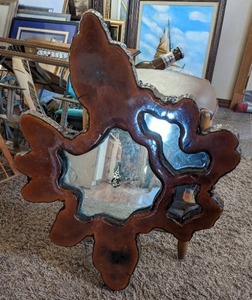 lot 178 image: Wooden Mirrored Wall Clock