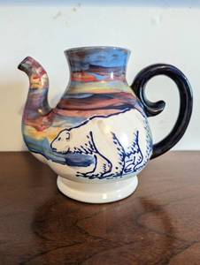lot 215 image: Hand-Painted Teapot