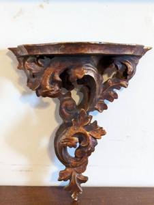 lot 269 image: Hand-Carved Wooden Shelf