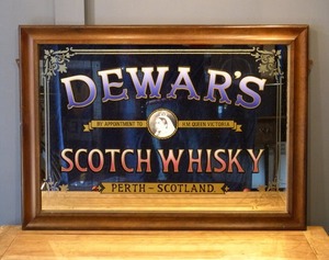 lot 4 image: Scottish Dewars Scotch Whiskey Bar Mirror Sign