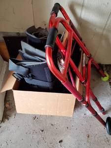 3 Leg Braces, a Boot, and a Walker
