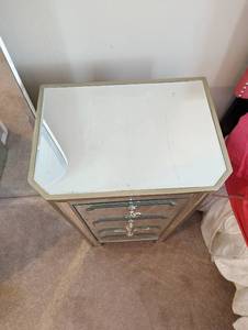 Glass Mirrored Nightstand