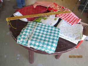 lot 271 image: Round Plastic outdoor table and box...