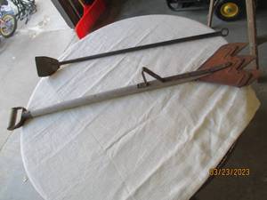 lot 273 image: Antique Cast Iron chimney scoop and...