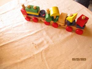 lot 293 image: Wood train play block motor skill t...