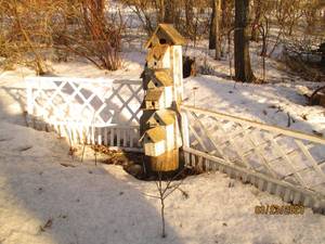 lot 28 image: Large 4 barnwood blue totem style ...