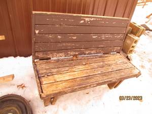 lot 49 image: All wood handmade outdoor bench...