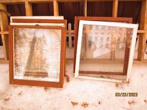 lot 55 image: Vintage wood framed windows...