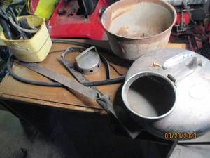 lot 76 image: Stainless Steel cow milking straine...