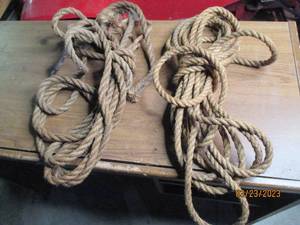lot 92 image: Long, unknown length thick rope...