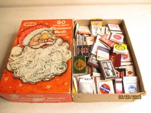 lot 146 image: Vintage Christmas card box loaded w...