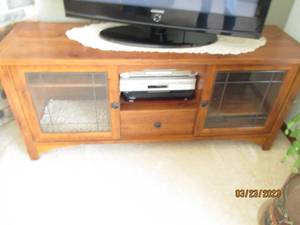 lot 180 image: Modest yet elegant wood tv console ...