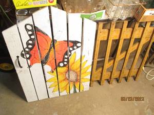 lot 188 image: (2) Decorative Wood gates. Hang on ...