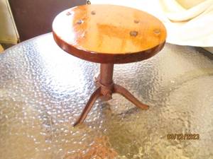 lot 210 image: Antique Cast Iron framed wood top S...
