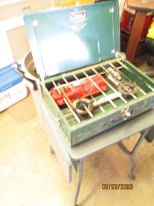 lot 215 image: Vintage portable Coleman gas stove...