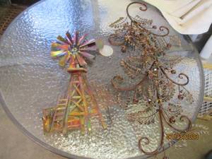 lot 219 image: Metal framed Windmill and scrolled ...