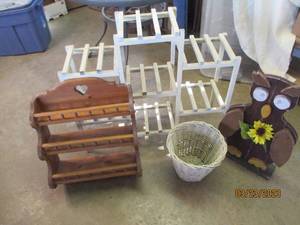 lot 227 image: Wooden multi-tier plant stand, Wick...