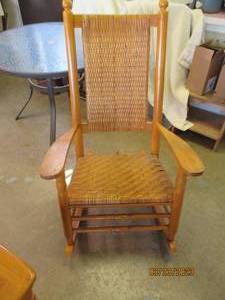lot 238 image: Vintage Wood and Wicker Rattan rock...